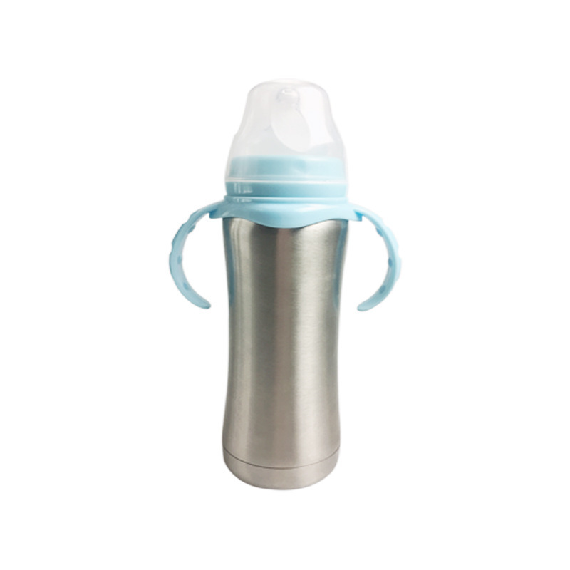 Stainless Steel Vacuum Flask Newborn Baby  Feeding Breast Nipples BPA Free Milk Bottle with handle