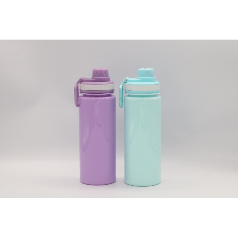 Wholesale BPA-free food grade material single wall plastic water bottle with handle lid
