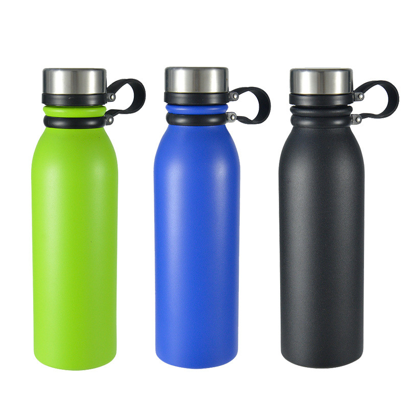 Custom logo multi-capacity double-layer stainless steel cola shape vacuum insulated water bottle with handle