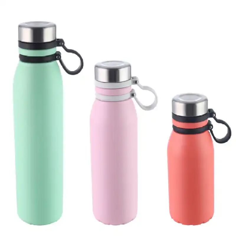 Custom logo multi-capacity double-layer stainless steel cola shape vacuum insulated water bottle with handle