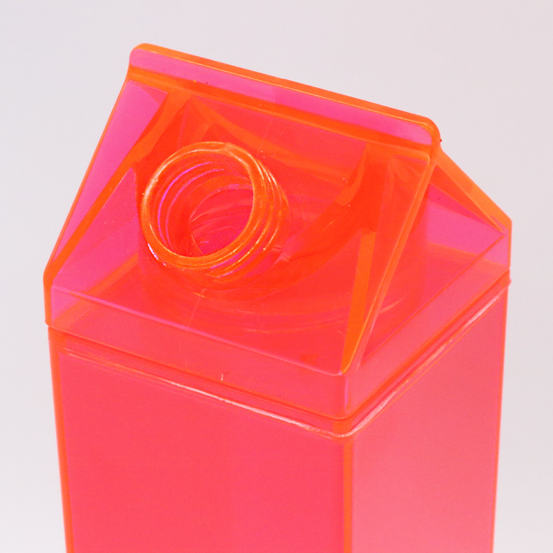 Bpa Free 500ml Plastic Clear Transparent Colored Acrylic Tumbler Milk Carton Box Water Bottle