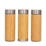 500ml Bamboo Water Bottle Double Wall  Vacuum Flask Metal