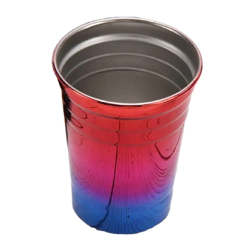 Factory wholesale 16oz reusable single-layer stainless steel coffee cups with UV plating