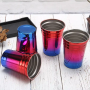 Factory wholesale 16oz reusable single-layer stainless steel coffee cups with UV plating
