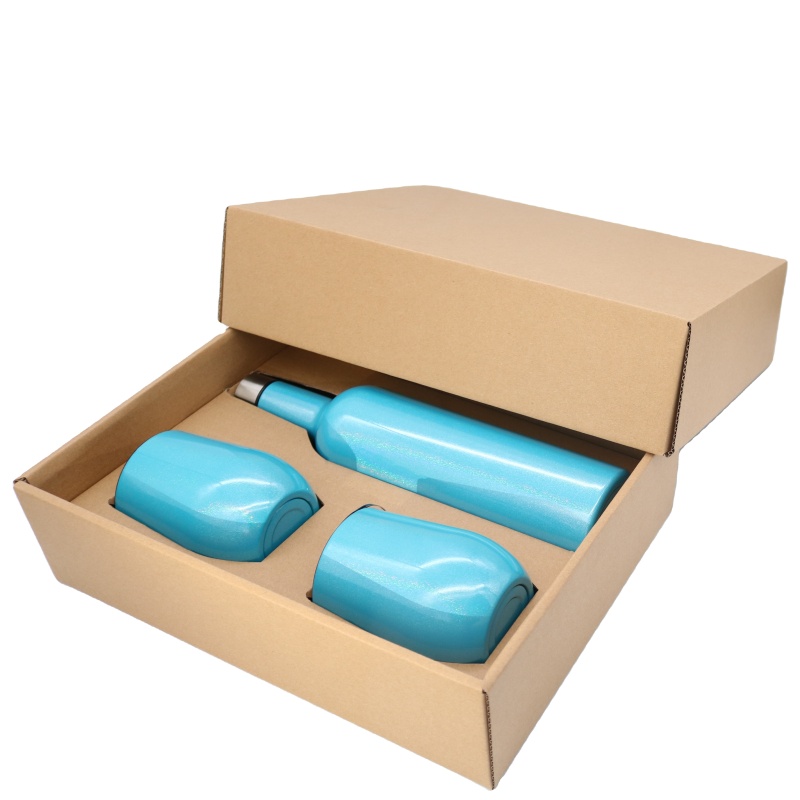 Best Gift 750ml Insulated Stainless Steel Wine Bottle And 12oz Wine Tumbler Sets With Box