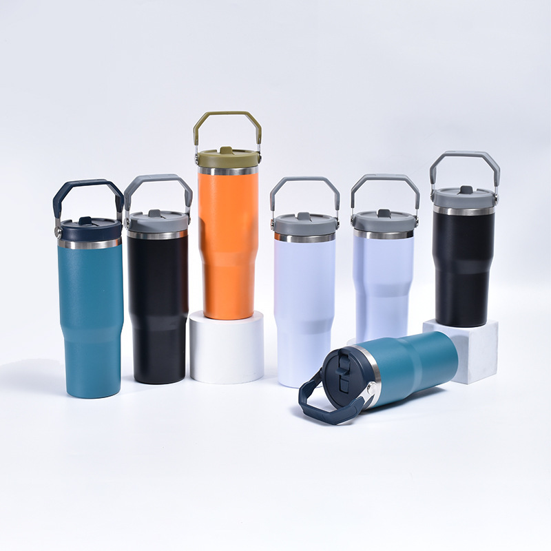 Hot Selling Double Wall Thermos Vacuum Insulated Flask Stainless Steel Travel Mug With Handle Lid Coffee Tumbler