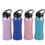 500ml single wall sport water with straw lid not vacuum water bottle with straw lid