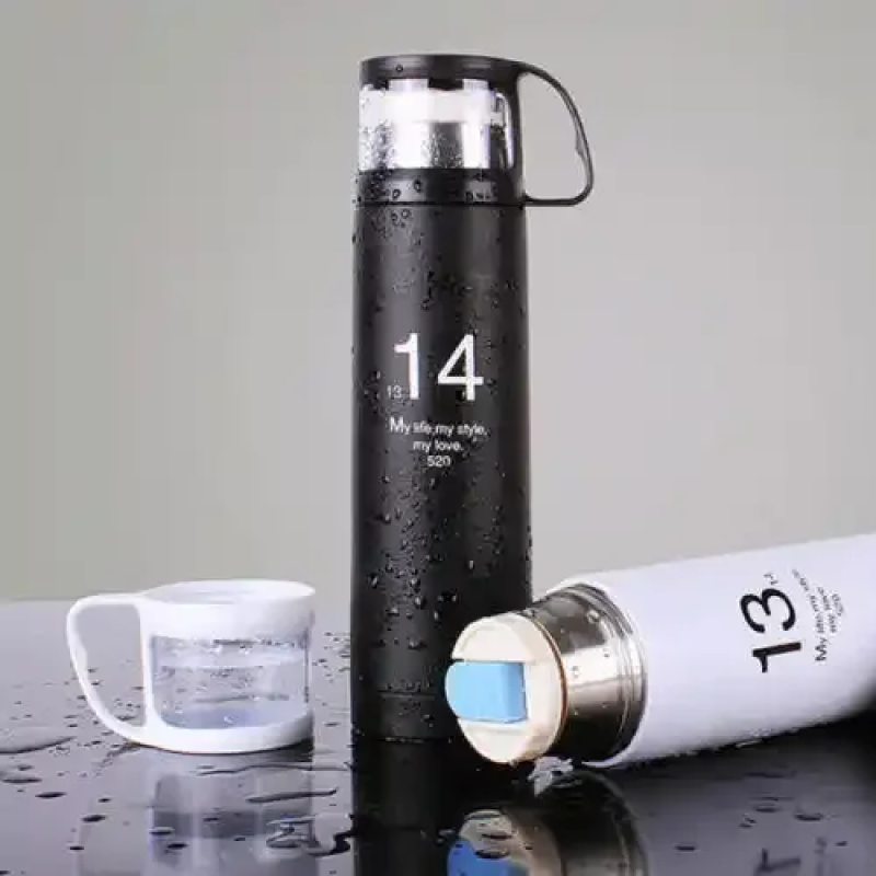 Promotional Products Double Wall Stainless Steel Thermos Bicycle Water Bottle Gym Drink Tumbler With Cup