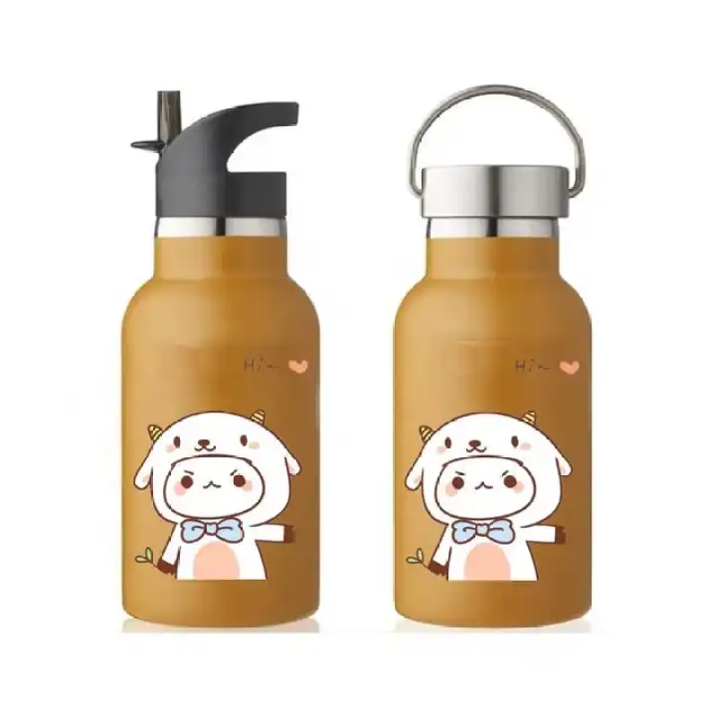 Lovely eco-friendly vacuum insulated double wall 350 ml stainless steel children's water bottle