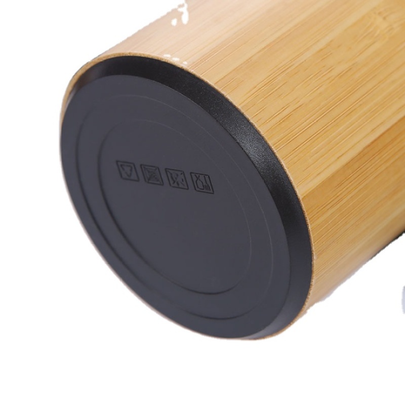 High Quality 500ml Stainless Steel Water Bottle Triple Wall Insulated Bamboo Flask Vacuum Travel Cup With Lid