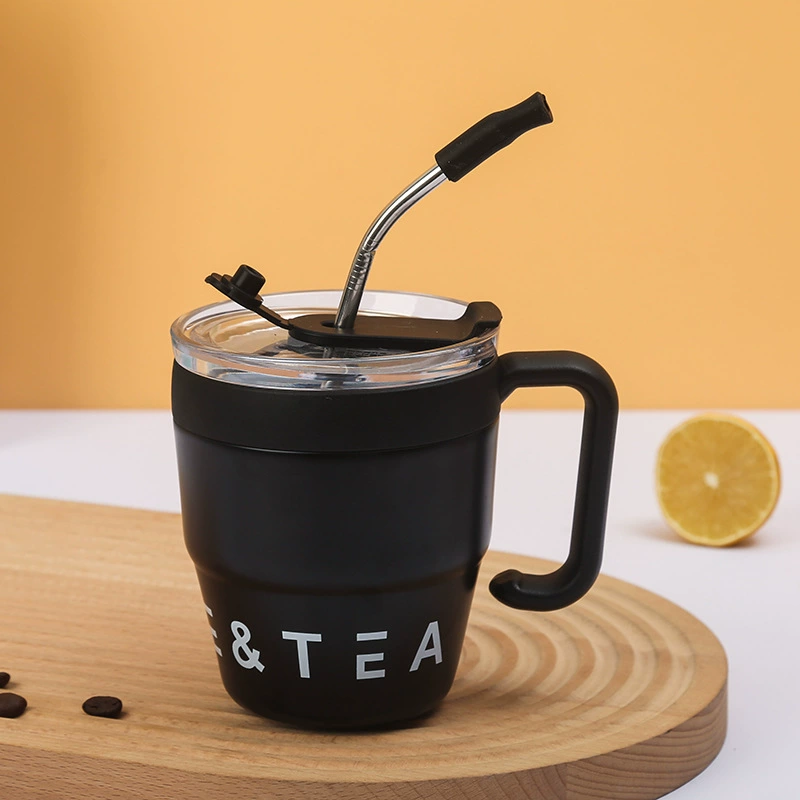Press Type Sealed Lid Water Cup 304 Stainless Steel Liner Portable Handle Design Couple With Handle Cup
