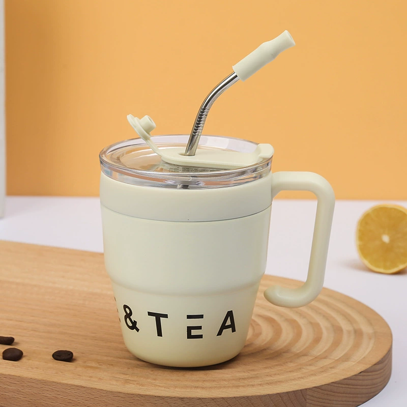 Press Type Sealed Lid Water Cup 304 Stainless Steel Liner Portable Handle Design Couple With Handle Cup