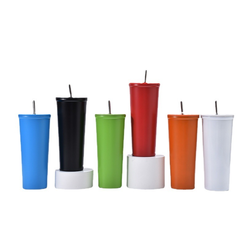 Double Wall Coffee Tumbler Wholesale Bulk Stainless Steel Sippy Cup with Lid and Straw