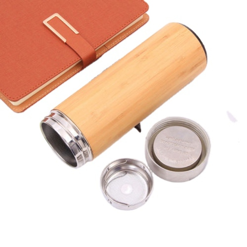 2023 The New Style Stainless Steel Straight Vacuum Flask Creative Bamboo Purple Sand Cup Ceramic Water Cup