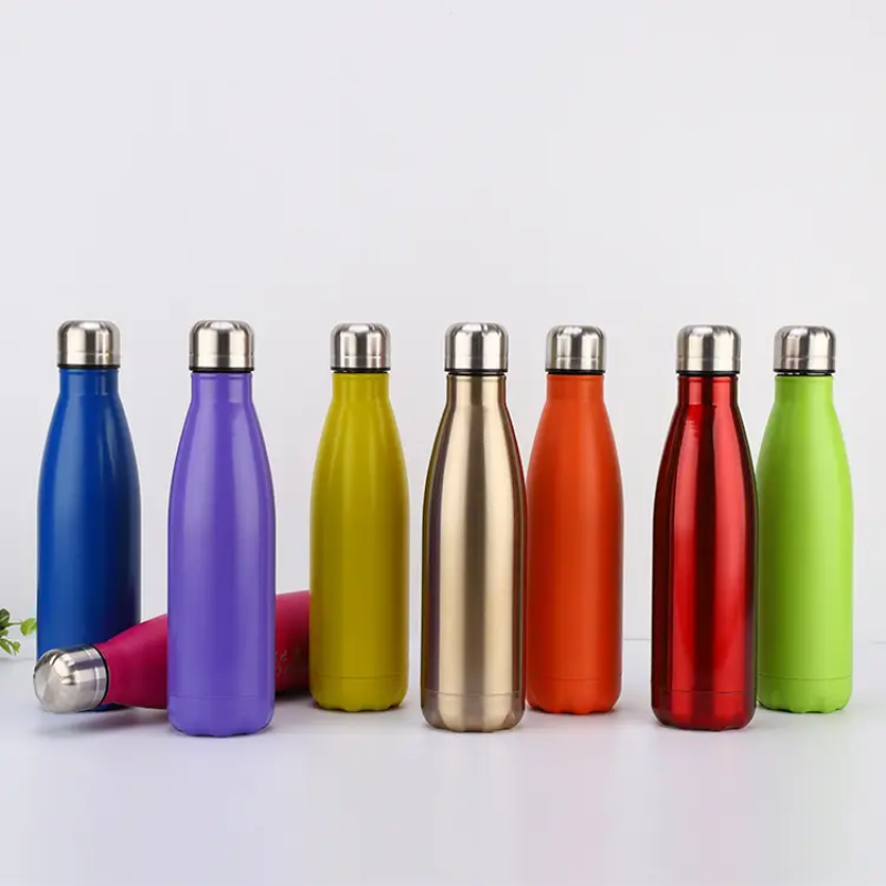 Custom 500ml Double Wall Stainless Steel Water Bottle With Water Bottle Flask Shape Water Bottle Logo