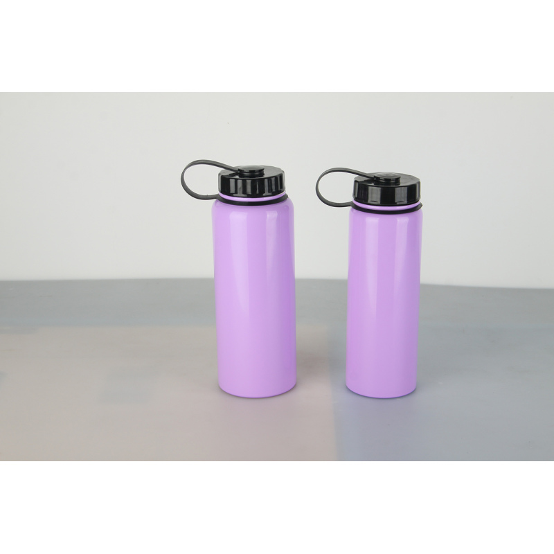 High quality single layer stainless steel travel water bottle with handle lid