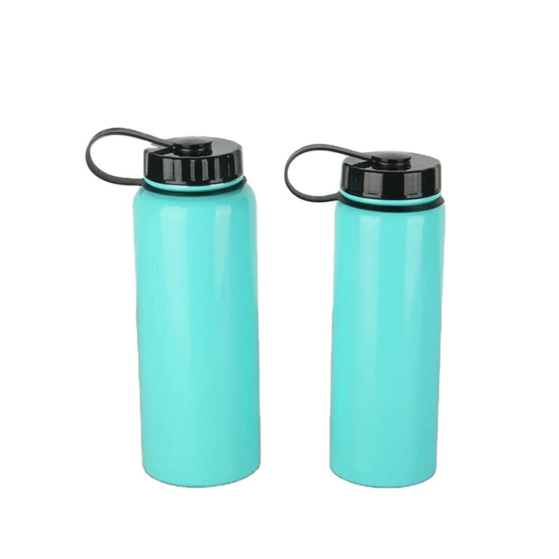High quality single layer stainless steel travel water bottle with handle lid