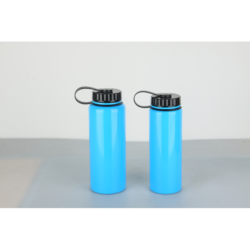 High quality single layer stainless steel travel water bottle with handle lid