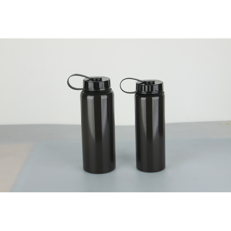 High quality single layer stainless steel travel water bottle with handle lid