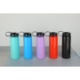 High quality single layer stainless steel travel water bottle with handle lid