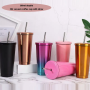 500ml Eco-friendly Coffee Cup Double Wall Stainless Steel Travel Coffee Mug Vacuum Insulated Reusable Coffee Tumbler