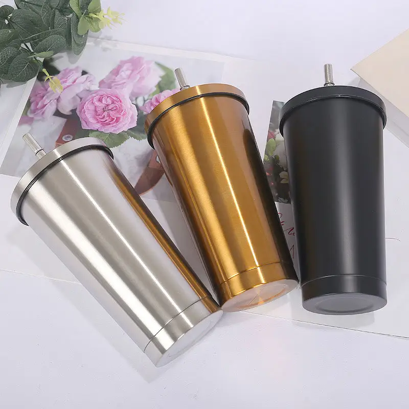 500ml Eco-friendly Coffee Cup Double Wall Stainless Steel Travel Coffee Mug Vacuum Insulated Reusable Coffee Tumbler