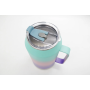 Custom large capacity tri-color gradient double-layer stainless steel insulated travel cup with handle and straw