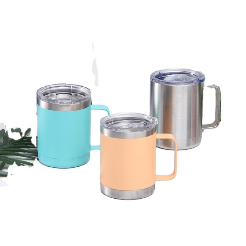 Hot seller 12oz Double Wall Insulated Vacuum coffee Mug Stainless Steel Coffee Tumbler   With Handle Customize Logo and Color