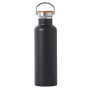 Free Sample Double Wall Stainless Steel Vacuum Hydro Sports Flask Outdoor Insulated Wide Mouth Water Bottle With Bamboo Lid