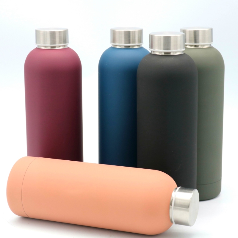 Low Moq Factory Customized Vacuum Insulated Thermal Drink Bottle Black Double Wall Stainless Steel Water Bottle With Custom Logo