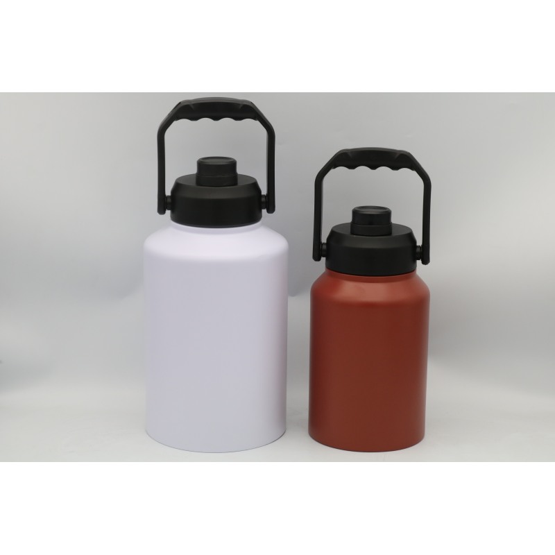 128oz/64oz 18/8 Stainless Steel Thermos Flask Vacuum Insulated Sport Water Bottle With Handle Lid Water Jug