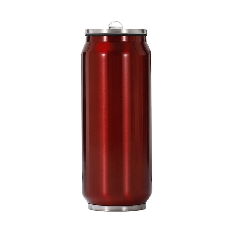 popular insulate stainless steel cola can Gradient color water bottle double walled vacuum beer can with flip lid