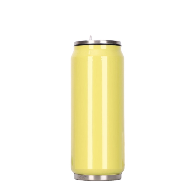 popular insulate stainless steel cola can Gradient color water bottle double walled vacuum beer can with flip lid