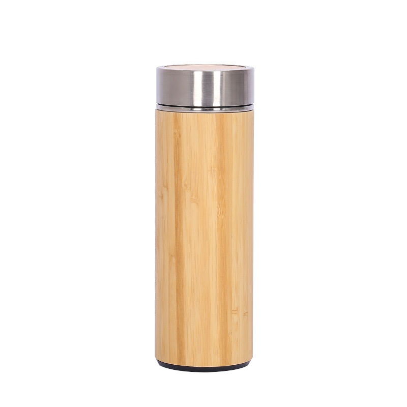 500ml Eco Friendly Stainless Steel Triple Wall Vacuum Flask Insulated With Bamboo sleeve Water Bottle