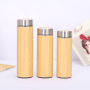 500ml Eco Friendly Stainless Steel Triple Wall Vacuum Flask Insulated With Bamboo sleeve Water Bottle