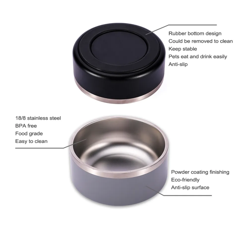 Hot Selling Custom 32/64oz Double Wall Vacuum Insulated Stainless Steel Dog Bowl Pet Feeder Bowls