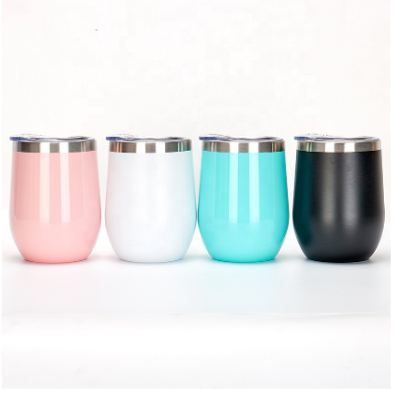 Eco Friendly 12OZ Stainless Steel Double Wall 304 Vacuum Thermos Coffee Tumbler Egg Shape Wine Tumbler