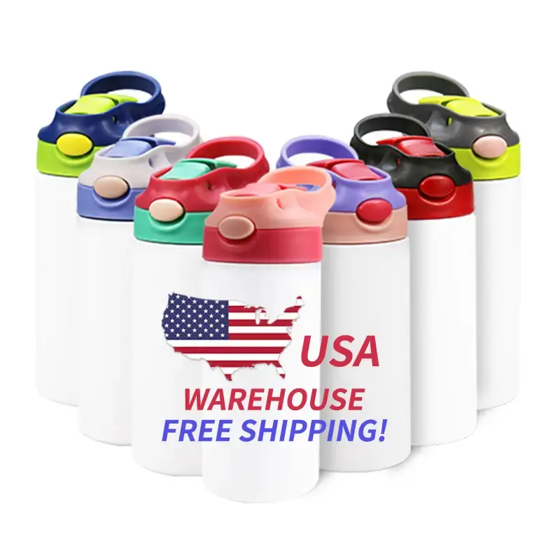 Usa Warehouse 12oz 30oz Custom Kids Sublimation Blanks Tumblers Water Bottle Cartoon For Kids Stainless Steel