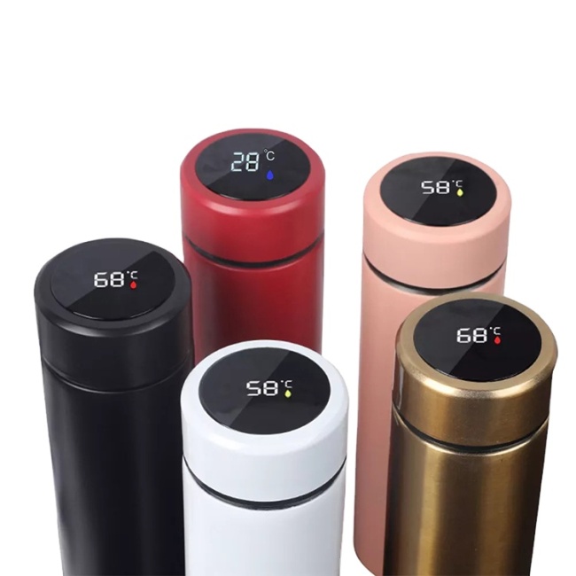 500ML Creative intelligent vacuum water stainless steel smart thermos flask led with temperature display
