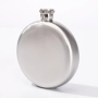 Custom 5 oz portable single-layer stainless steel alcohol flask compact and delicate leakproof round burner