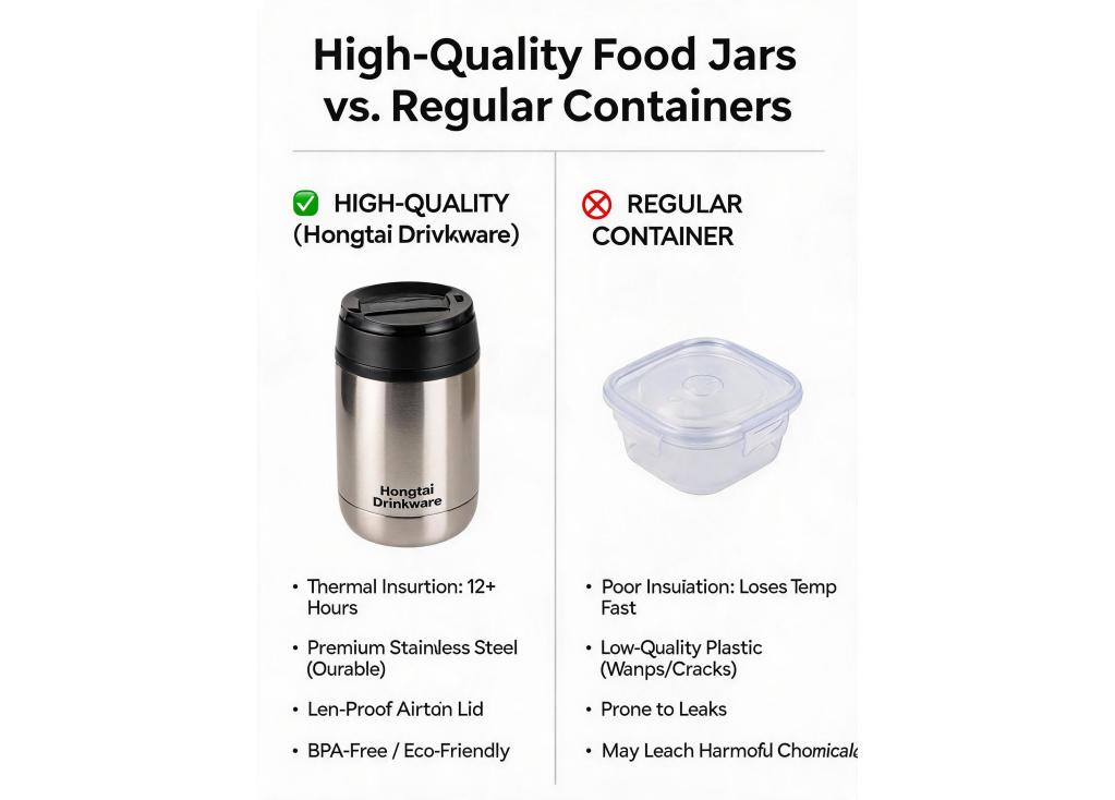 How does the performance of a high-quality food jar compare to regular containers for keeping meals hot or cold?