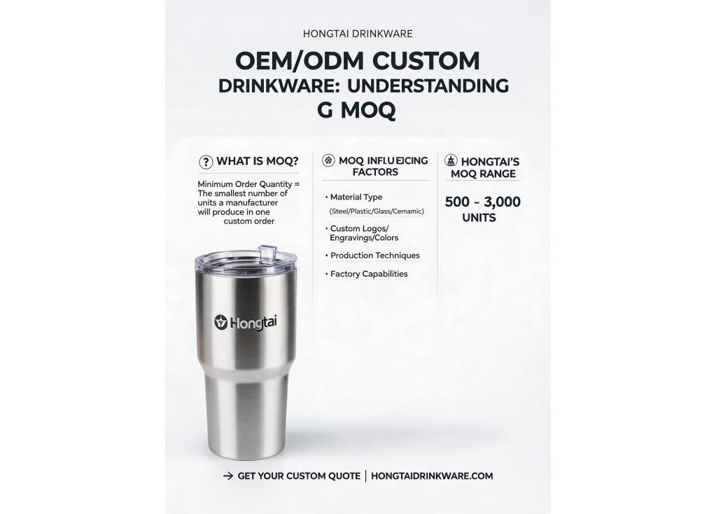 What are the minimum order quantities typically required for custom OEM/ODM drinkware projects?