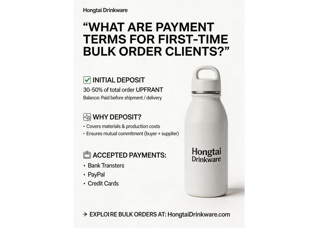 What are the payment terms typically offered for first-time bulk order clients?