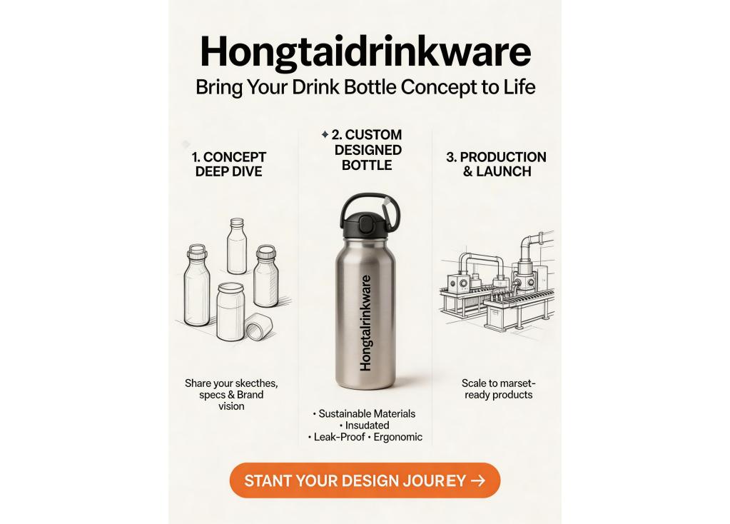 Can you develop a completely new drink bottle design based on our concept sketches and specifications?