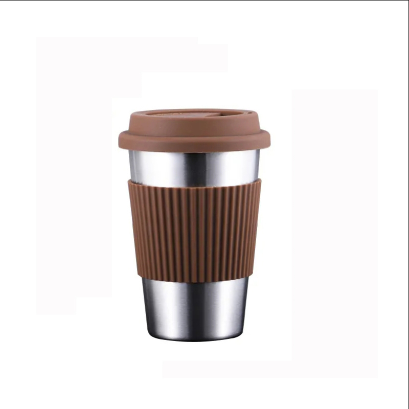 Hot Seller Nordic Silicone Insulation Cup Stainless Steel Coffee Mug Travel Anti Scalding Straw Cup