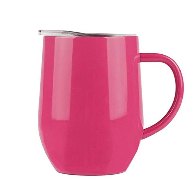 12 oz Double wall Vacuum Stainless Steel Insulated Wine Tumbler with Handle