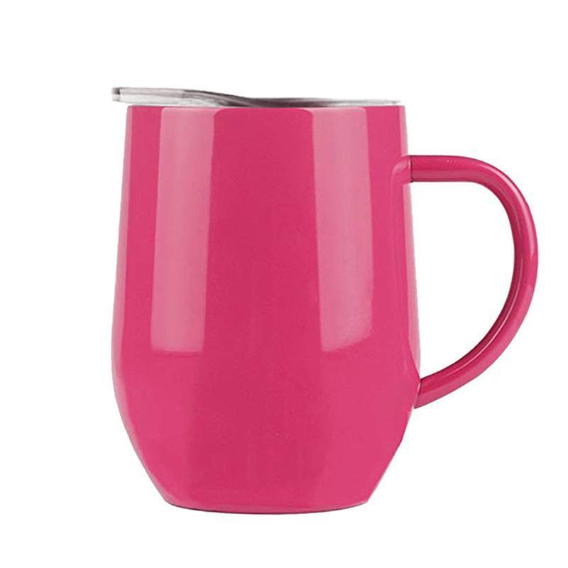 12 oz Double wall Vacuum Stainless Steel Insulated Wine Tumbler with Handle