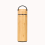 500ml Bamboo Water Bottle Double Wall  Stainless Steel Water Bottle Bamboo with Lid