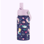 Thermo Flask Double Wall Vacuum Insulated Stainless Steel Kids Water Bottle with Straw Lid