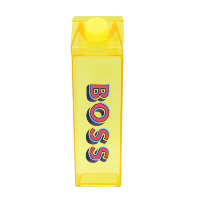 Bpa Free 500ml Plastic Clear Transparent Colored Acrylic Tumbler Milk Carton Box Water Bottle